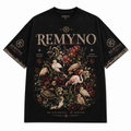 Cotton T-shirt with "REMYNO" brand logo print.