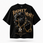 Cotton T-shirt with printed logo pattern of the "REMYNO" brand.