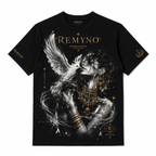 Cotton T-shirt with "REMYNO" brand logo print.