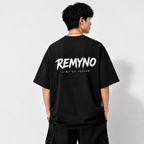 Cotton T-shirt printed with the "REMYNO" brand logo.