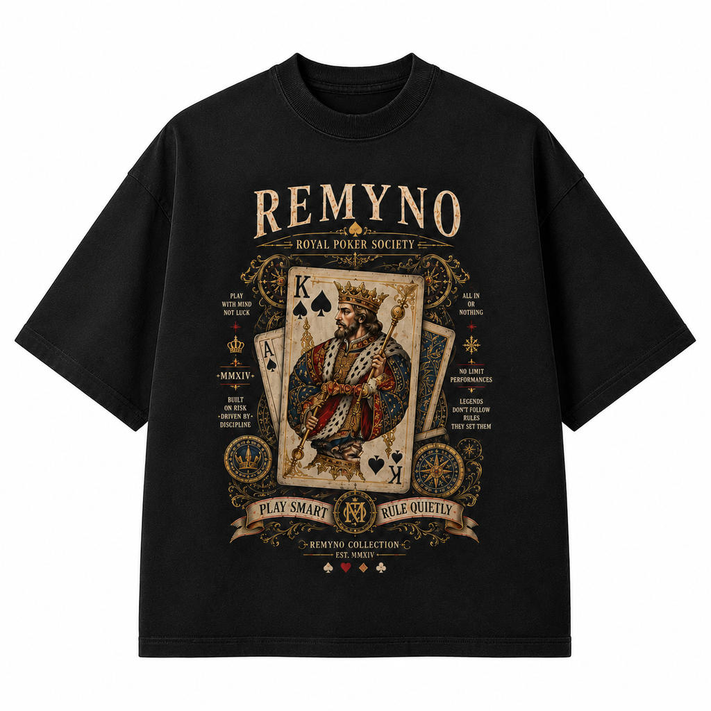 Cotton T-shirt with "REMYNO" brand logo print.