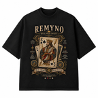 Cotton T-shirt with "REMYNO" brand logo print.
