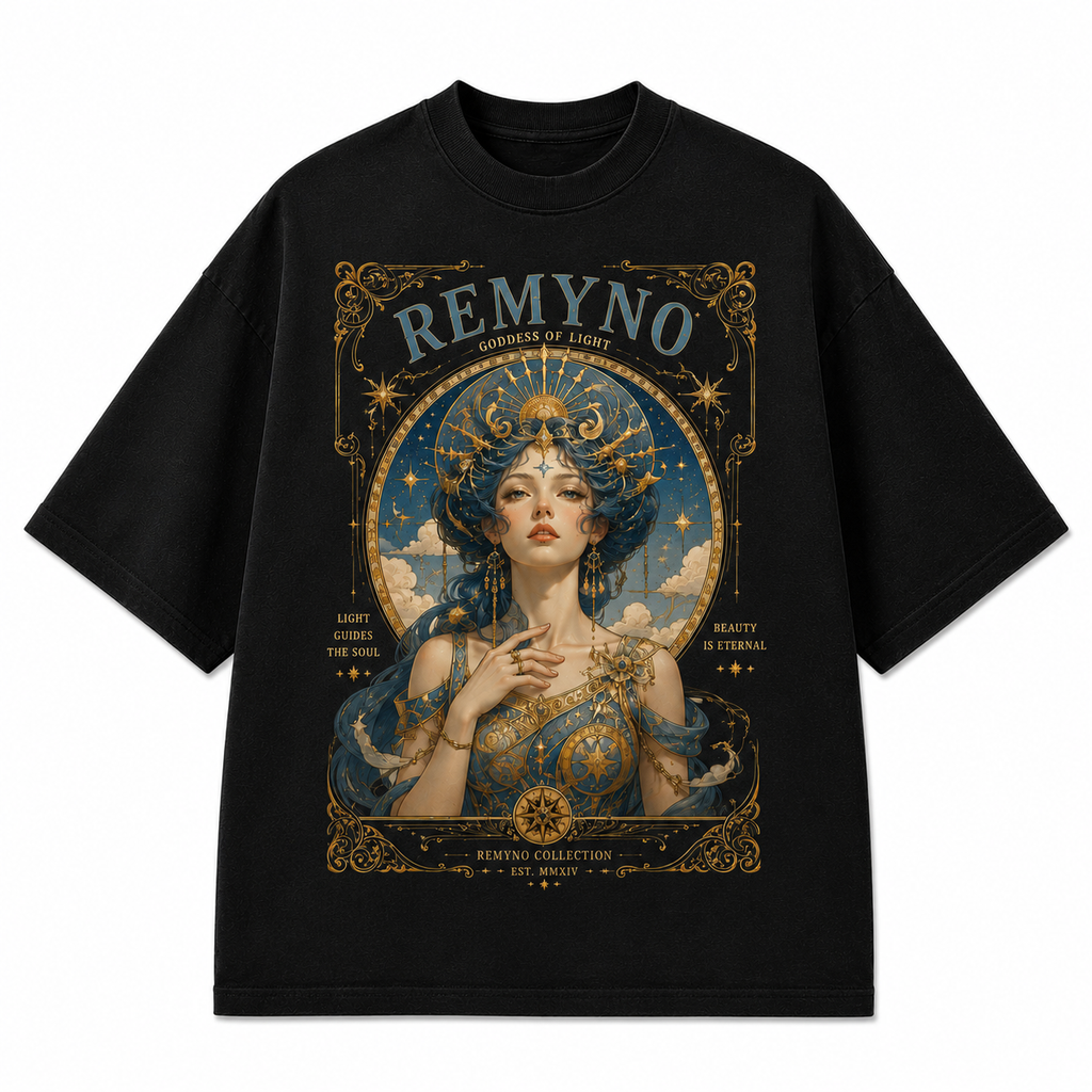 Cotton T-shirt with "REMYNO" brand logo print.