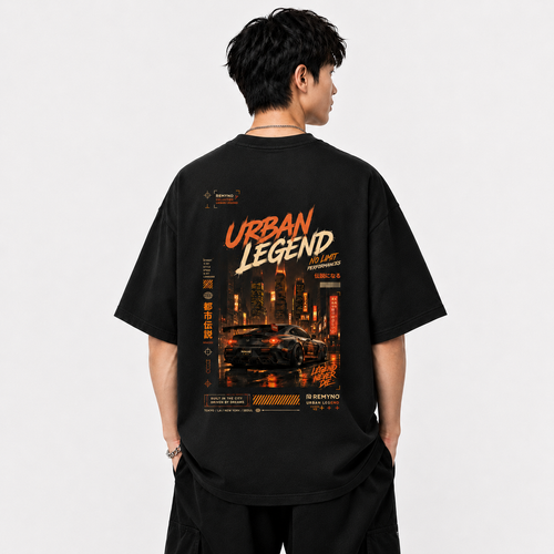 Cotton T-shirt with "REMYNO" brand logo print