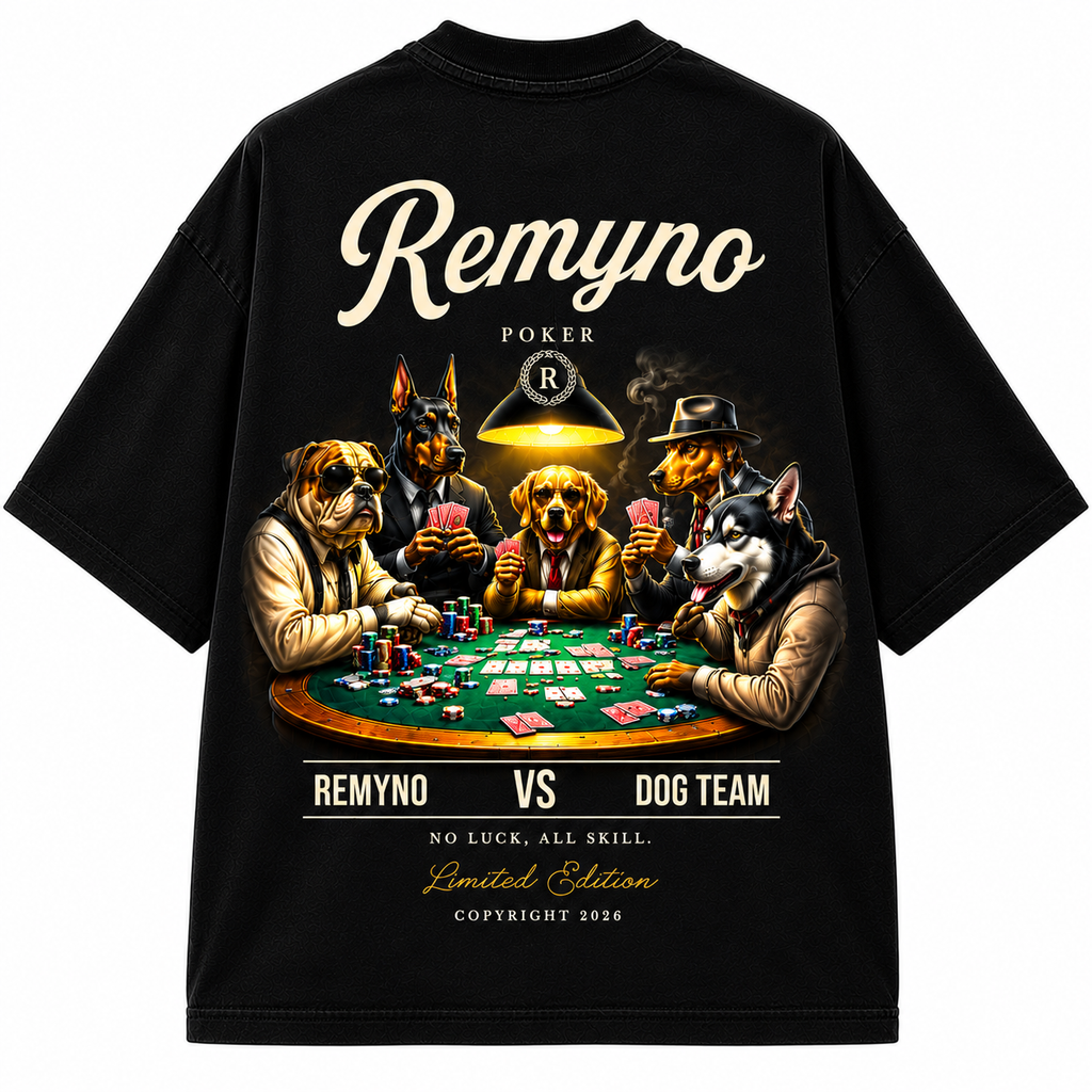 Cotton T-shirt with "REMYNO" brand logo print.