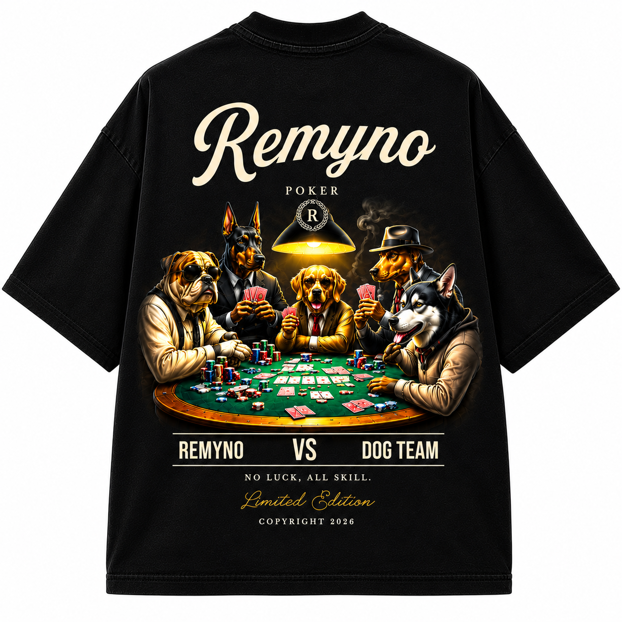 Cotton T-shirt with "REMYNO" brand logo print.