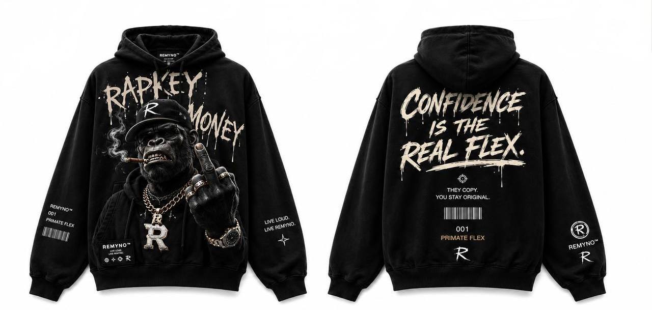 Hoodies printed with the "REMYNO" brand logo.