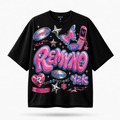 Cotton T-shirt with "REMYNO" brand logo print