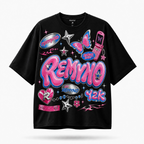 Cotton T-shirt with "REMYNO" brand logo print