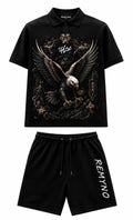 Cotton T-shirt with printed logo pattern of the "REMYNO" brand.