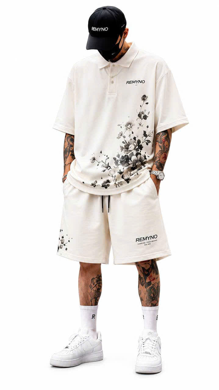 Cotton T-shirt printed with the "REMYNO" brand logo.